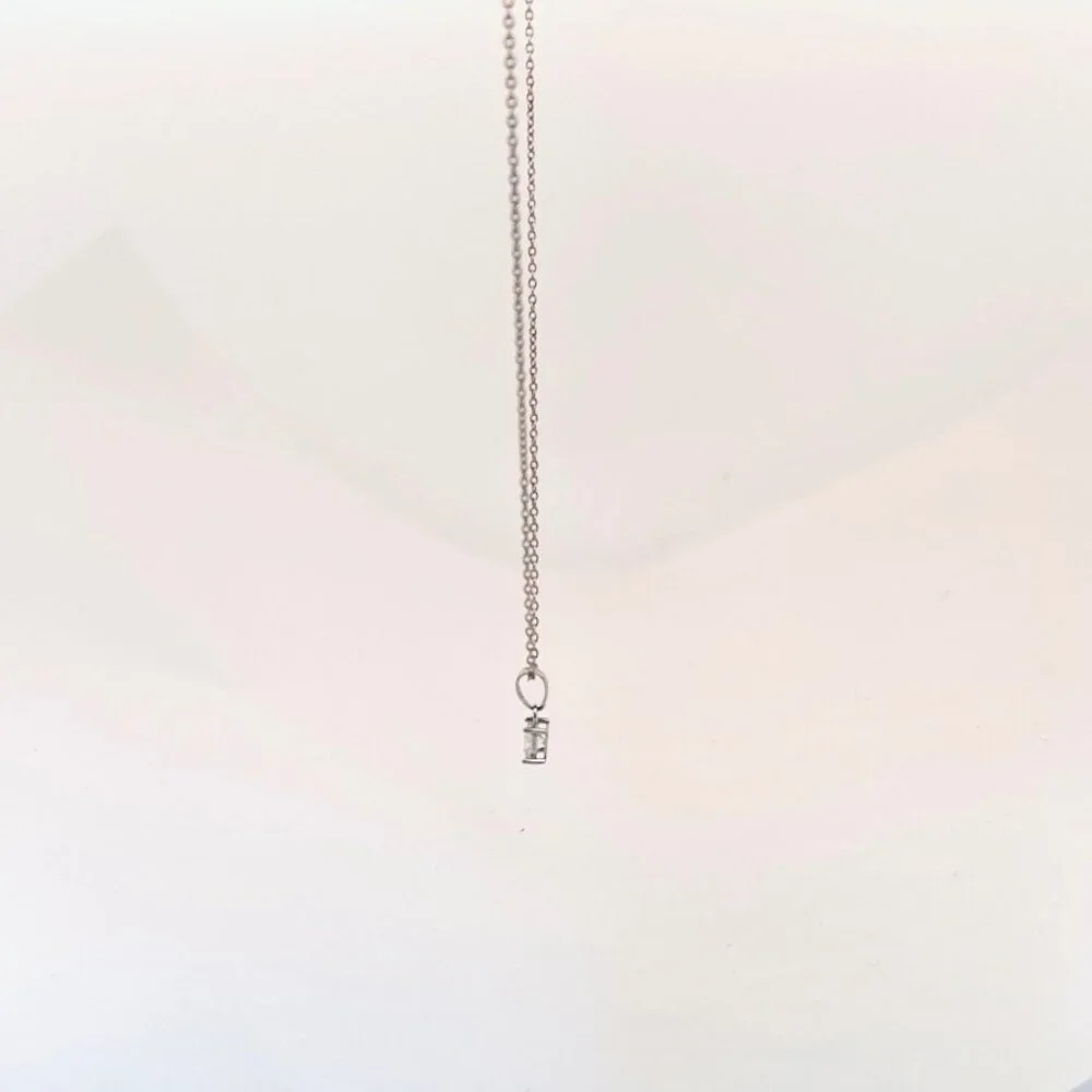 Pandora 18” Sterling Silver Necklace w Princess Cut Pendant 925 ALE Estate - Picture 4 of 10